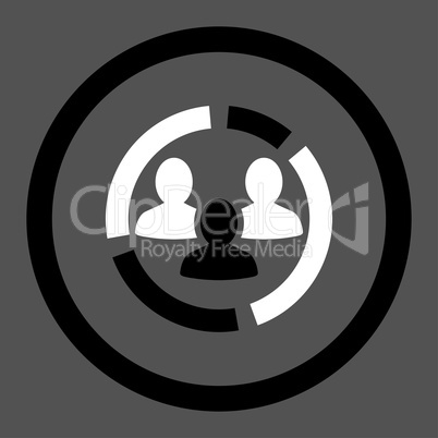 Demography diagram flat black and white colors rounded glyph icon