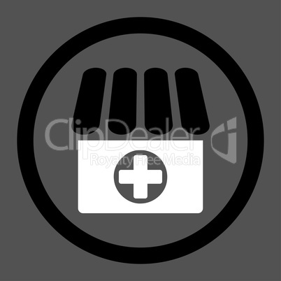 Drugstore flat black and white colors rounded glyph icon