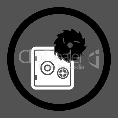 Hacking theft flat black and white colors rounded glyph icon