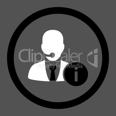 Help desk flat black and white colors rounded glyph icon