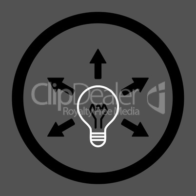 Idea flat black and white colors rounded glyph icon