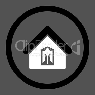Home flat black and white colors rounded glyph icon