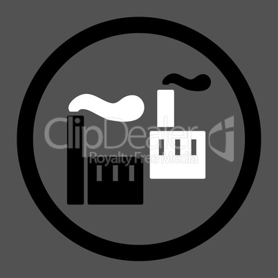 Industry flat black and white colors rounded glyph icon