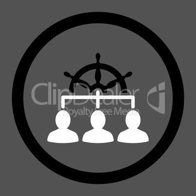 Management flat black and white colors rounded glyph icon
