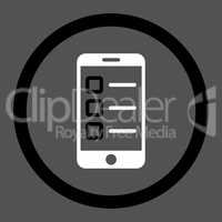 Mobile test flat black and white colors rounded glyph icon
