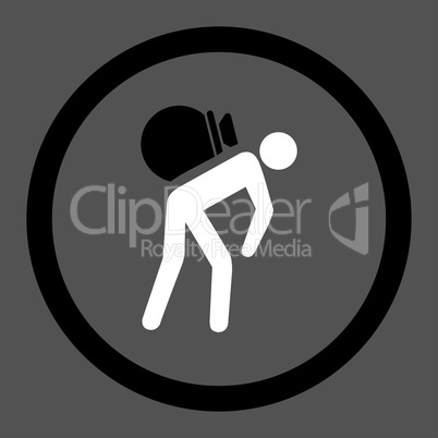 Porter flat black and white colors rounded glyph icon