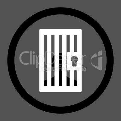 Prison flat black and white colors rounded glyph icon