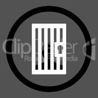 Prison flat black and white colors rounded glyph icon