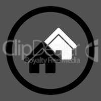 Realty flat black and white colors rounded glyph icon
