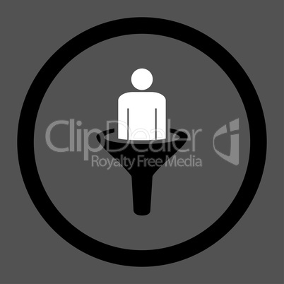 Sales funnel flat black and white colors rounded glyph icon