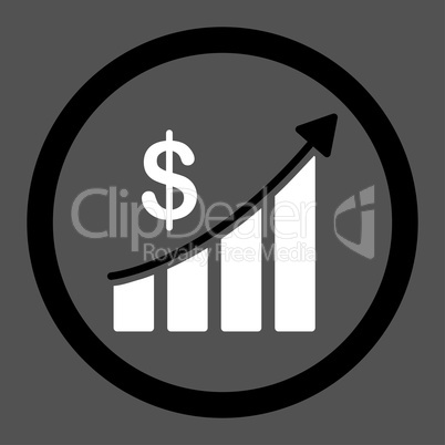 Sales flat black and white colors rounded glyph icon