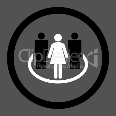 Society flat black and white colors rounded glyph icon