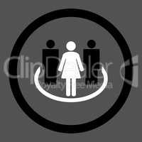 Society flat black and white colors rounded glyph icon