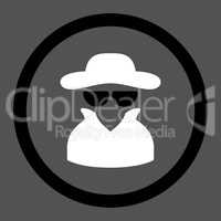 Spy flat black and white colors rounded glyph icon