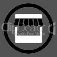 Store flat black and white colors rounded glyph icon