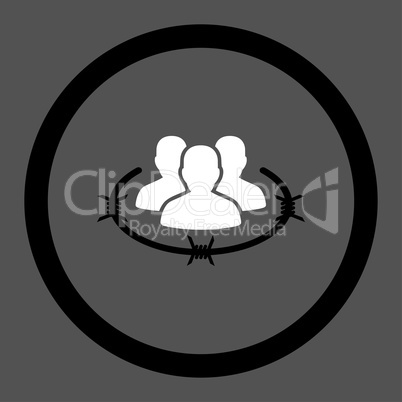 Strict management flat black and white colors rounded glyph icon