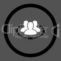 Strict management flat black and white colors rounded glyph icon