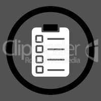 Test task flat black and white colors rounded glyph icon