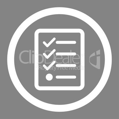 Checklist flat white color rounded glyph icon