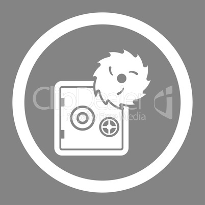 Hacking theft flat white color rounded glyph icon