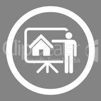 Realtor flat white color rounded glyph icon