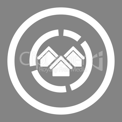 Realty diagram flat white color rounded glyph icon