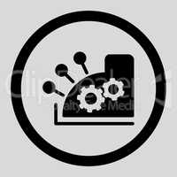 Cash register flat black color rounded glyph icon