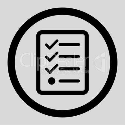 Checklist flat black color rounded glyph icon
