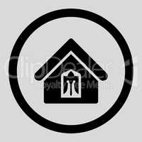 Home flat black color rounded glyph icon