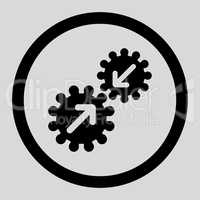 Integration flat black color rounded glyph icon