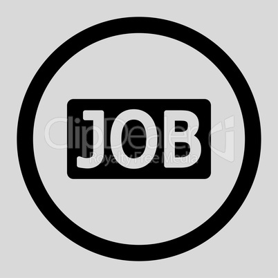 Job flat black color rounded glyph icon