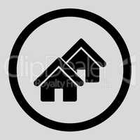 Realty flat black color rounded glyph icon