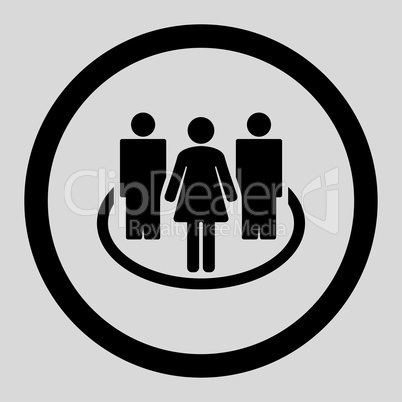 Society flat black color rounded glyph icon