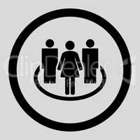 Society flat black color rounded glyph icon