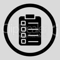Test task flat black color rounded glyph icon