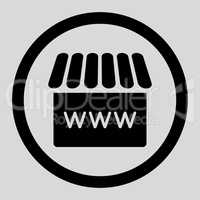 Webstore flat black color rounded glyph icon