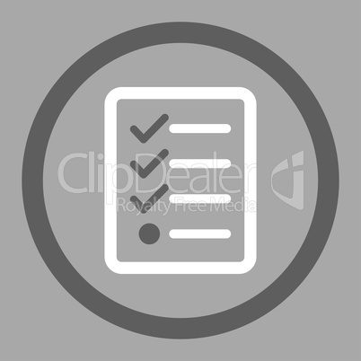 Checklist flat dark gray and white colors rounded glyph icon