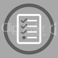 Checklist flat dark gray and white colors rounded glyph icon