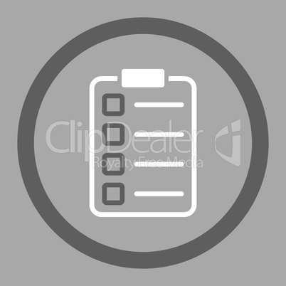 Examination flat dark gray and white colors rounded glyph icon