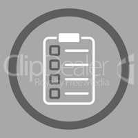 Examination flat dark gray and white colors rounded glyph icon