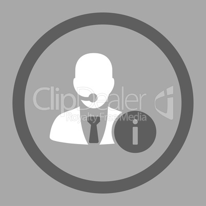 Help desk flat dark gray and white colors rounded glyph icon