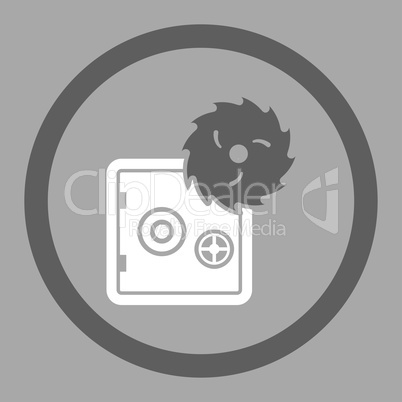 Hacking theft flat dark gray and white colors rounded glyph icon