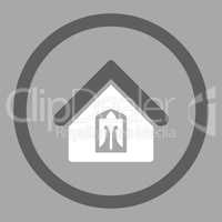 Home flat dark gray and white colors rounded glyph icon