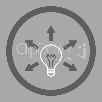 Idea flat dark gray and white colors rounded glyph icon