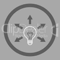 Idea flat dark gray and white colors rounded glyph icon
