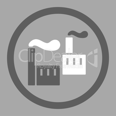 Industry flat dark gray and white colors rounded glyph icon