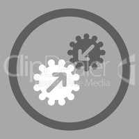 Integration flat dark gray and white colors rounded glyph icon