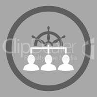 Management flat dark gray and white colors rounded glyph icon