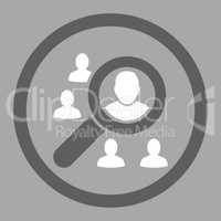 Marketing flat dark gray and white colors rounded glyph icon