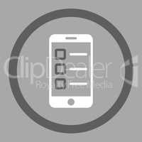 Mobile test flat dark gray and white colors rounded glyph icon